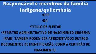 Documentos necessários para atualizar o cadastro único.