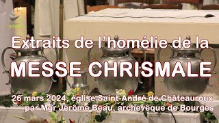 Extraits de l'homélie de la messe chrismale par Mgr Beau