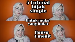 5 Tutorial Hijab Segiempat Tersimple Untuk Muka Bulat Hanya Dalam 1 Menit