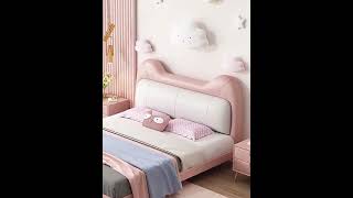 Hot modern luxury pink color style children bed for girls