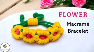 How to make Macrame Flower Bracelet | Macrame Flower Knot Tutorial