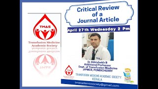 Critical Review of a Journal Article" by Dr Abhishekh B