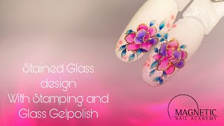 Stained Glass design with Stamping & Glass Gelpolish