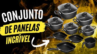 [ Incrível ] Conjunto 9 Peças Patolux Antiaderente Preto