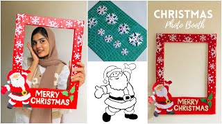 DIY Christmas Photo Booth | Christmas selfie props | Christmas craft ideas | cardboard photo frame |