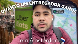 COMO É UM DIA DE TRABALHO DE UM ENTREGADOR/DELIVERY DE COMIDA NA EUROPA: Uber Eats na Holanda 🇳🇱💶