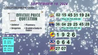 [LIVE] PCSO 9:00 PM DRAW - SEPTEMBER 18, 2024 LOTTO RESULTS