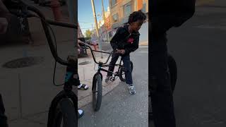 SURPRISING KID IN THE HOOD WITH A NEW BIKE #shorts