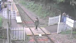 CCTV footage issued by Network Rail captures incidents of dangerous