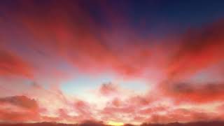 Red epic inspiring sunset or sunrise looping footage ( CGI 4k Stock Footage )