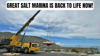 It's Happening Now : Big boats lifted into Great Salt Lake Marina!