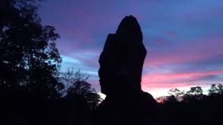 Sunset Bayon Temple in Cambodia