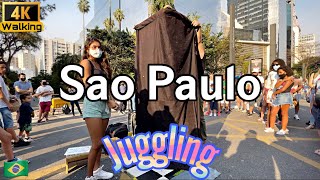 Sao Paulo Juggling on Av.Paulista | Malabarismo na avenida Paulista | 4K 2021