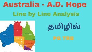 Australia - Line by Line Analysis| Summary in Tamil| PG TRB | Common Wealth Literature