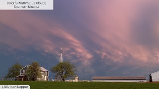 Beautiful Mammatus Clouds over Amish Farmland w/backside of STRONG Severe Storms - Seymour, Missouri