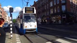 Zeldzaam! GVB 12G 'Trapwagen' 834 vertrekt van Admiraal de Ruijterweg