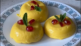 Mango pudding recipe in hindi/मैंगो पुडिंग बनाने की रेसिपी / easy and quick delicious mango pudding