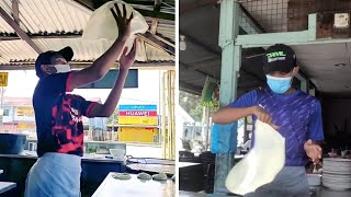 17 Year Old Kid With CRAZY Prata / Roti Canai Dough Tossing Skills