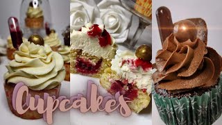 cupcakes hyper gourmands chocolat noir/caramel beurre salé chocolat blanc/coulis de framboise