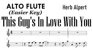 This Guy's In Love With You  ALTO FLUTE Easier Key Sheet Music Backing Track Partitura Herb Alpert