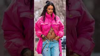 Rihanna debuts baby bump in Chanel coat & jewels 💖💎 #rihanna #chanel #shorts #asaprocky #fashion