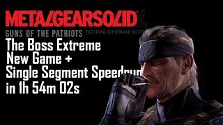 MGS4 | NG+ | The Boss Extreme | No Saves Speedrun in 1h 54m 02s