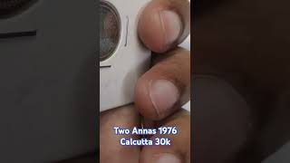 Extremely Rare Two Annas 1976 Calcutta Mint Silver Coin