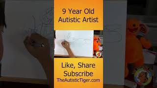 9yo Autistic Savant Draws UPSIDE DOWN - Mickey and Minnie Mouse | Plane Crazy #shorts