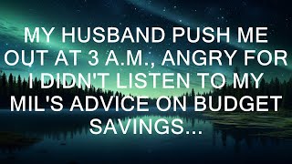 My Husband Push Me Out At 3 a.m., Angry For I Didn't Listen To My MIL's Advice On Budget Savings...