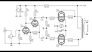 ламповый двухтактный усилитель 6п6с 6н8с двухтактный