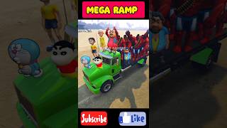 Mega Ramp jump Shinchan Motu Patlu GTA 5 #gta5 #ytshort #shinchan #megaramp #motupatlu #bhoot