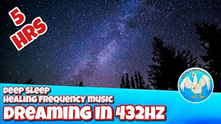 Dreaming in 432hz deep sleep healing frequency, relaxing sleep music milky way ambient image