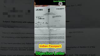 Indian Passport Objection Letter 📄 How to Solved Problem #indianpassport #passport #shorts #2023