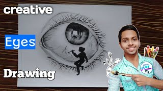 Creative eye drawing | creative drawing with pencil | drawing of eye | Rahul Art Academy