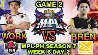 Work Auster Force vs Bren Esports | GAME 2 | Tagalog -MPL-PH Season 7 Week 6 Day 2 -Mobile Legends