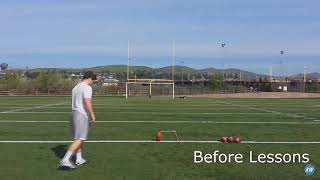 Before / After | How To Kick A Field Goal Professional Training Before V After Professional Training