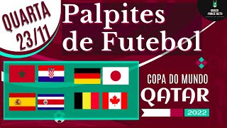 PALPITES DE APOSTAS DE FUTEBOL PARA O DIA 23/11/2022 (QUARTA)!!! CONFIRA AGORA MESMO!