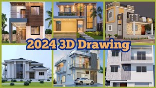 2024 3d Drawing || 3d Model of home || new Front Design 2024 ||