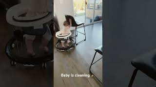 Baby loves cleaning