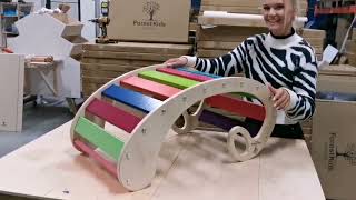 Montessori Rocking Toy Sled ~ Rainbow Colored Play Rocker Kids | FOREST KIDS NORWAY