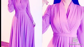 Beautiful maxi dress design cutting and stitching