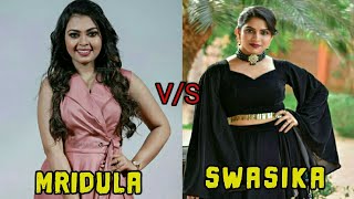 Mridula V/S Swasika | Comparison| Who is better? cute photos.