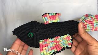 DIY Macramé Tutorial: Black Tropical Fish with Multicoloured Fins!!