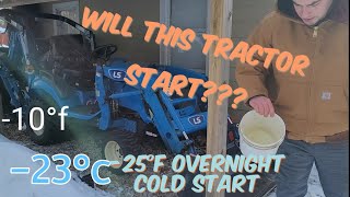 Cold Starting an LS MT122 tractor No Block heater -25°F