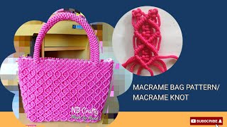 Macrame Bag Pattern Tutorial, Macrame Pattern, Macrame Bag Knot, Tas Tali Kur. DIY