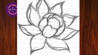 How to draw flower easy step by step for beginners || flower drawing || pencil sketch