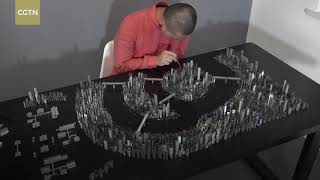 Man uses thousands of staples to create mini Chongqing