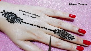 Day 14 of Finger henna design challenge | simple easy mehndi design for starters