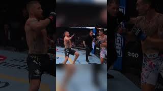 Max Holloway's spinning kick shatters Gaethje's nose #slowmotion #shorts