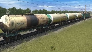 Trainz Railroad Simulator 2019. Тест травы при прохождении состава.